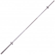 Гриф для штанги сталевий хромований прямий із замками SHUANG CAI SPORTS SC-80123 (TA-8068) довжина 1,8м діаметр-28мм вага-8,5кг хром