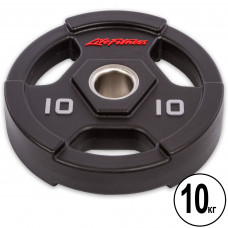 Млинці диски поліуретанові з потрійним хватом та металевою втулкою LIFE FITNESS SC-80154-10 51мм 10кг чорний