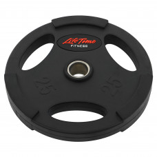 Блины диски обрезиненные с тройным хватом и металлической втулкой внутренний ø51мм LIFE FITNESS SC-80154B-25 25кг (черный)