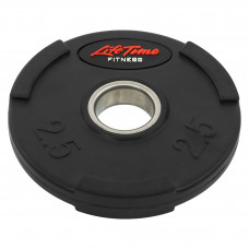 Млинці диски гумові з потрійним хватом та металевою втулкою LIFE FITNESS SC-80154B-2_5 51мм 2,5кг чорний