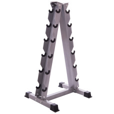Стойка вертикальная для гантелей на 6 пар Zelart SC-8031A (металл, размер 60х50х115см, серый)