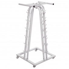Стойка вертикальная для гантелей четырехсторонняя на 12 пар Zelart SC-8032 (металл, размер 49х49х102см, белый)