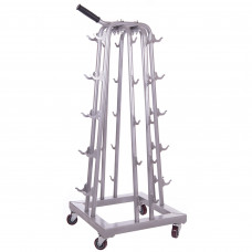 Стойка вертикальная для гантелей четырехсторонняя на 12 пар Zelart SC-8032A (металл, размер 50х50х113см, белый)