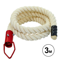 Канат для лазіння з бавовни з кріпленням SP-Planeta SO-5298 3м білий