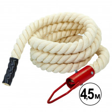 Канат для лазіння з бавовни з кріпленням SP-Planeta SO-5299 4,5м білий