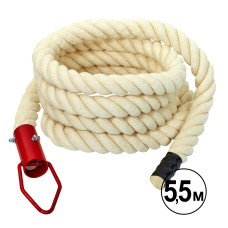 Канат для лазіння з бавовни з кріпленням SP-Planeta SO-5303 5,5м білий