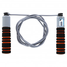 Скакалка со счетчиком и PVC жгутом BODY SCULPTURE SXBK-690EO-B (р-р 2,75м (регулируется), черный-оранжевый)
