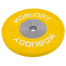 Бамперные диски резиновые Bumper Plates внутренний ø51мм MDbuddy TA-00683-15 15кг (сталь, резина, желтый)