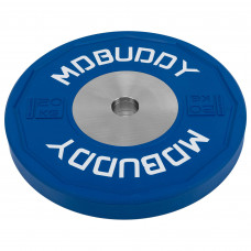 Бамперные диски резиновые Bumper Plates внутренний ø51мм MDbuddy TA-00683-20 20кг (сталь, резина, синий)