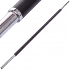 Гриф для штанги фітнес памп сталевий гумовий обгумований прямий Zelart TA-0925 довжина 1,3м ø28мм хром-чорний