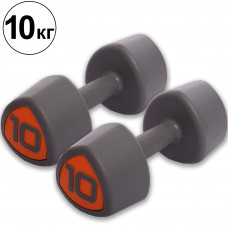 Гантели цельные с полиуретановым покрытием 2штуки Record TA-0930-10 (2х10кг) (CPU покрытие, цена за 2шт) LKDB-804