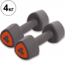 Гантели цельные с полиуретановым покрытием 2штуки Record TA-0930-4 (2х4кг) (CPU покрытие, цена за 2шт) LKDB-804