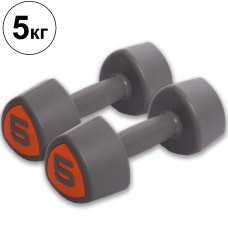 Гантели цельные с полиуретановым покрытием 2штуки Record TA-0930-5 (2х5кг) (CPU покрытие, цена за 2шт) LKDB-804