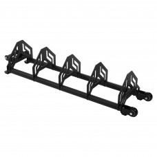 Стойка горизонтальная для бамперных блинов дисков передвижная Bumper Plate Rack MDbuddy TA-1691 (металл, р-р 130x30x26см, черный) MD6123