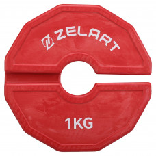 Блини диски змінні гумові Rubber Change Plates Zelart TA-1692-1 1кг червоний