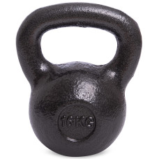 Гиря тренувальна цільна чавунна пофарбована SP-Sport TA-1815-16P вага 16кг чорний