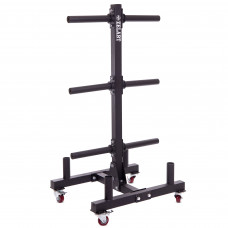 Стойка вертикальная для блинов дисков и грифов передвижная Zelart TA-2273 (металл, размер 80х63х148,5см, черный)