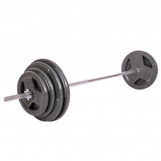 Штанга розбірна сталеві млинці SP-Sport TA-2431-115 довжина-1,8м 28мм 115кг графітовий-сірий