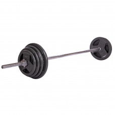 Штанга розбірна сталеві млинці SP-Sport TA-2431-57 довжина-1,8м 28мм 57кг графітовий-сірий