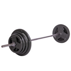 Штанга розбірна сталеві млинці HIGHQ SPORT TA-2431-80 довжина-1,8м 25мм 80кг графітовий-сірий