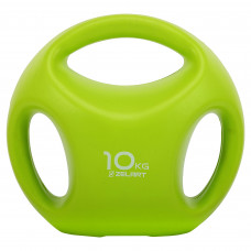 Гиря цільна пластикова PE з потрійним хватом Zelart TA-2670-10 вага 10кг салатовий