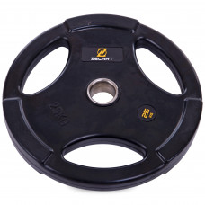 Млинці диски гумові з потрійним хватом та металевою втулкою Zelart TA-2673-25 51мм 25кг чорний