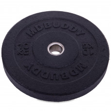 Бамперные диски резиновые Bumper Plates внутренний ø51мм MDbuddy TA-2676-10 10кг (MD1036-10) (внешний ø-45см, черный)