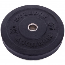 Бамперные диски резиновые Bumper Plates внутренний ø51мм MDbuddy TA-2676-15 15кг (MD1036-15) (внешний ø-45см, черный)