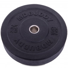 Бамперные диски резиновые Bumper Plates внутренний ø51мм MDbuddy TA-2676-25 25кг (MD1036-25) (внешний ø-45см, черный)