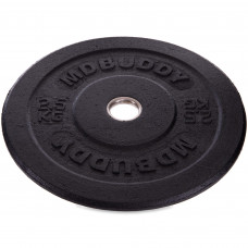 Бамперные диски резиновые Bumper Plates внутренний ø51мм MDbuddy TA-2676-2_5 2,5кг (MD1036-2,5) (внешний ø-45см, черный)