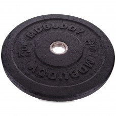 Бамперные диски резиновые Bumper Plates внутренний ø51мм MDbuddy TA-2676-5 5кг (MD1036-5) (внешний ø-45см, черный)