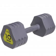 Гантель цельная с полиуретановым покрытием 1штука Zelart TA-2678-10 (1x10кг) (1шт, TPU, серый)