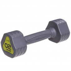 Гантель цельная с полиуретановым покрытием 1штука Zelart TA-2678-2 (1x2кг) (1шт, TPU, серый)