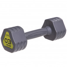 Гантель цельная с полиуретановым покрытием 1штука Zelart TA-2678-3 (1x3кг) (1шт, TPU, серый)