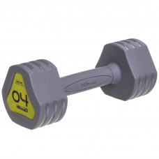 Гантель цельная с полиуретановым покрытием 1штука Zelart TA-2678-4 (1x4кг) (1шт, TPU, серый)