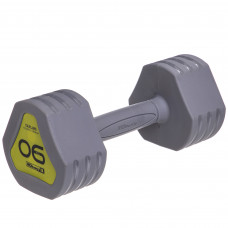 Гантель цельная с полиуретановым покрытием 1штука Zelart TA-2678-6 (1x6кг) (1шт, TPU, серый)