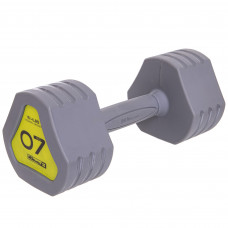 Гантель цельная с полиуретановым покрытием 1штука Zelart TA-2678-7 (1x7кг) (1шт, TPU, серый)