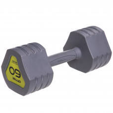 Гантель цельная с полиуретановым покрытием 1штука Zelart TA-2678-9 (1x9кг) (1шт, TPU, серый)