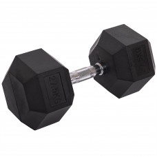 Гантель цельная шестигранная гексагональная обрезиненная 1штука Zelart TA-2679-27_5 (1x27,5кг) (MD2102-27,5) (сталь хромированная, резина, вес 27,5кг)