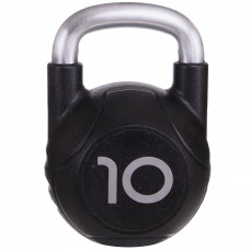 Гиря цільна з поліуретановим покриттям і хромованою ручкою Zelart TA-2681-10 вага 10кг чорний