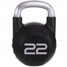 Гиря цільна з поліуретановим покриттям і хромованою ручкою Zelart TA-2681-22 вага 22кг чорний