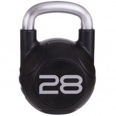 Гиря цільна з поліуретановим покриттям і хромованою ручкою Zelart TA-2681-28 вага 28кг чорний