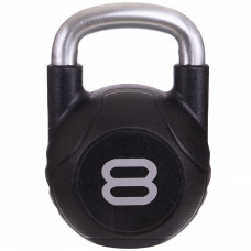 Гиря цільна з поліуретановим покриттям і хромованою ручкою Zelart TA-2681-8 вага 8кг чорний