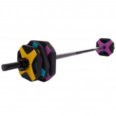 Штанга розбірна для фітнесу та аеробіки фітнес памп MDbuddy TA-2684 довжина-1,4м 30мм 20кг чорний