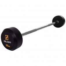 Штанга нерозбірна з фіксованою вагою пряма гумова Zelart Rubber Coated Barbell TA-2685-35 довжина-95см 35кг чорний