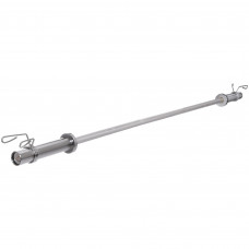 Гриф для штанги сталевий хромований Олімпійський професійний прямий із замками Zelart TA-2724 довжина 1,8м ø50мм хром