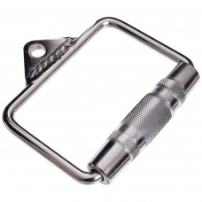 Рукоятка одиночна закрита ручка для блочного тренажера Zelart TA-2729 14,5x10,5см хром