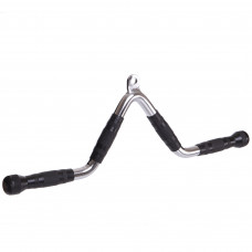 Рукоятка для тяги на трицепс V-подібна ручка для блочного тренажера Zelart TA-2739 хром