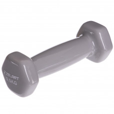 Гантель для фитнеса виниловая 1штука Zelart TA-2777-0_5 (1x0,5кг) (MD2016-0,5) (цена за 1шт, цвета в ассортименте)