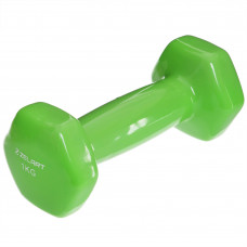 Гантель для фитнеса виниловая 1штука Zelart TA-2777-1 (1x1кг) (MD2016-1) (цена за 1шт, цвета в ассортименте)